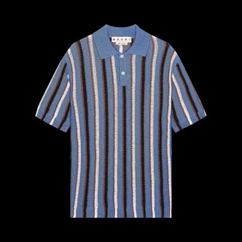 Marni Cable Striped Polo Shirt 'Opal'