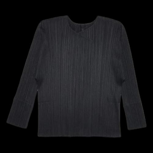 Pleats Please Issey Miyake Pleated Cardigan 'Black'