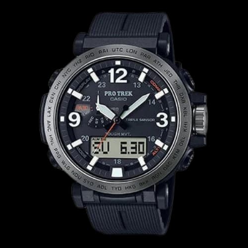 Casio Pro Trek Fashion Stylish Analog Watch 'Black Metallic Rose Gold'