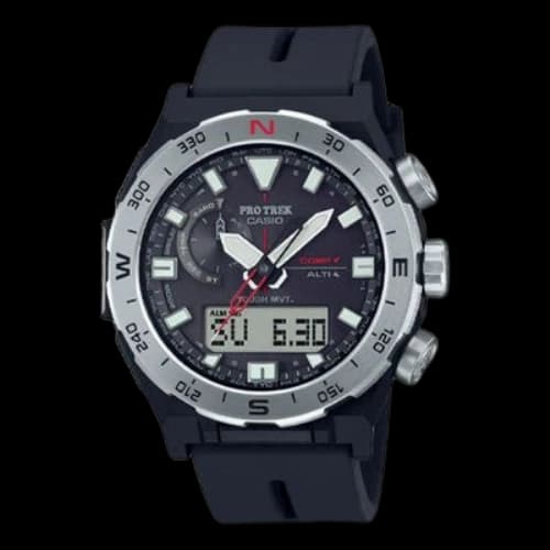 Casio Pro Trek Mountaineering Analog-Digital Watch 'Black Silver Steel'