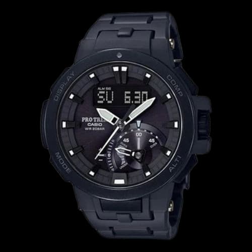 Casio Pro Trek Mountaineering Analog-Digital Watch 'Black Metallic White'