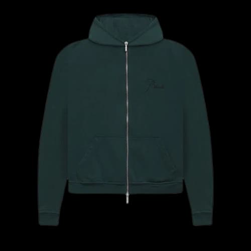 Rhude Full Zip Hoodie 'Emerald Green'
