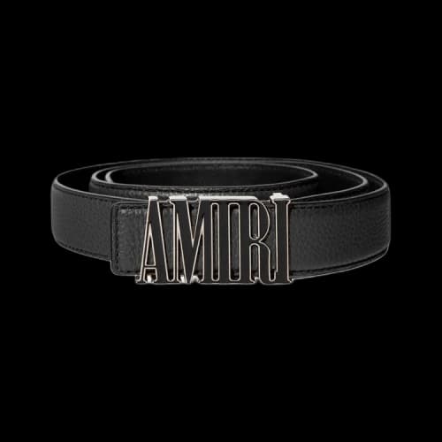 Amiri Pebbled Leather Belt 'Black'