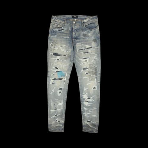 Amiri All Over Repair Jean 'Clay Indigo'