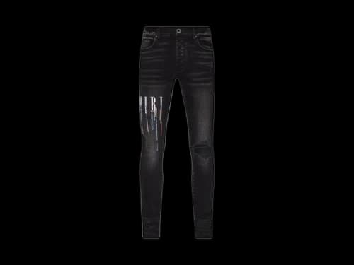 AMIRI Paint Drip Logo Jeans Black