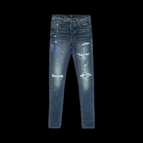 Amiri Skinny Old English Logo Jean 'Deep Classic'