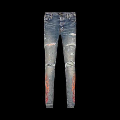 Amiri Bandana Flame Jean 'Clay Indigo/Orange'
