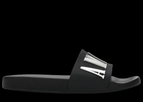 AMIRI Pool Slide Debossed Logo Black Black White