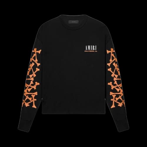 Amiri Bones Long-Sleeve Tee 'Black/Orange'