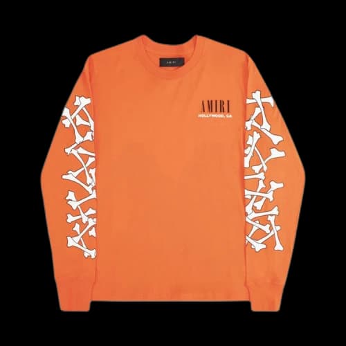 Amiri Bones Long-Sleeve Tee 'Orange/White'