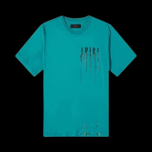 Amiri Paint Drip Core Logo Tee 'Columbia'