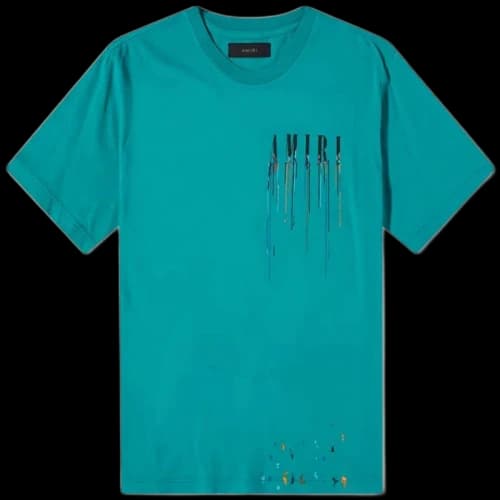 AMIRI Paint Drip Core Logo Tee Green