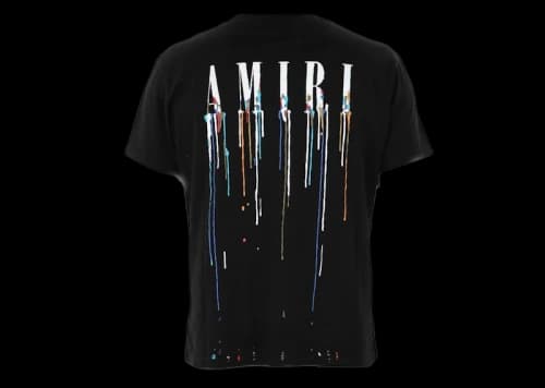 AMIRI Paint Drip Logo Tee Black