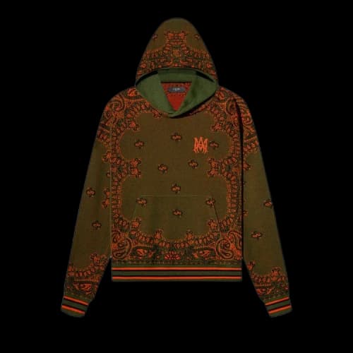 Amiri Bandana Basketball Hoodie 'Green/Orange'