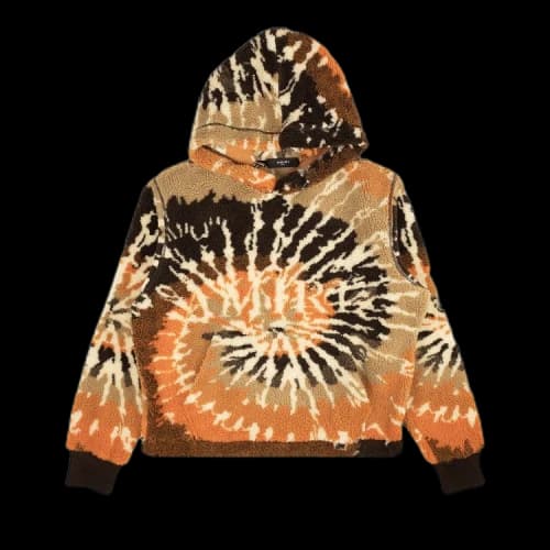 Amiri Tie Dye Polar Fleece Hoodie 'Orange/Black'