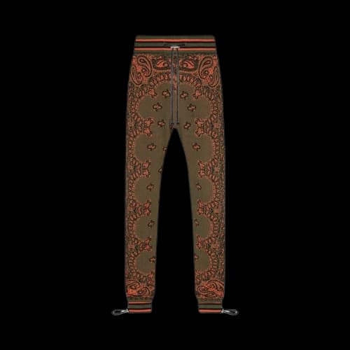 Amiri Bandana Baskeyball Sweatpants 'Green/Orange'