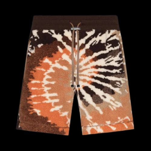 Amiri Tie-Dye Polar Fleece Shorts 'Orange/Black'
