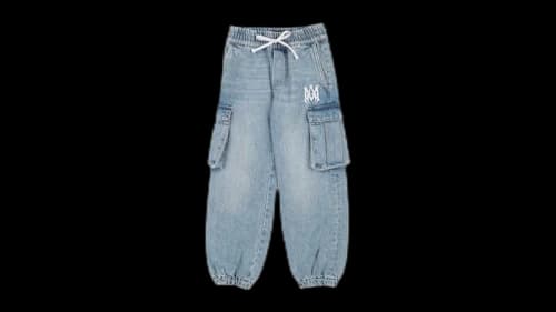 AMIRI Kids' Denim Cargo Joggers Light Denim