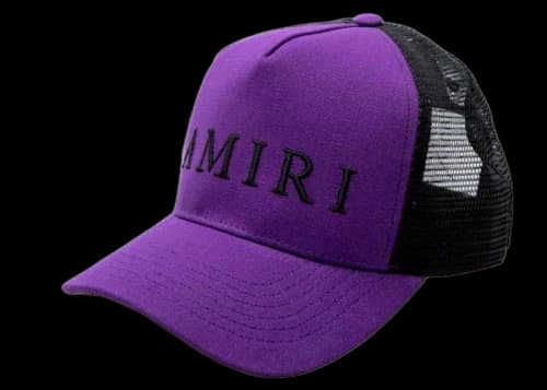 AMIRI Embroidered Logo Trucker Cap Purple/Black