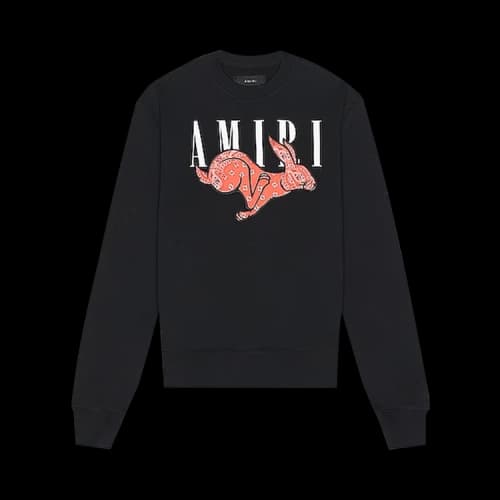 Amiri CNY Rabbit Logo Crewneck 'Black'