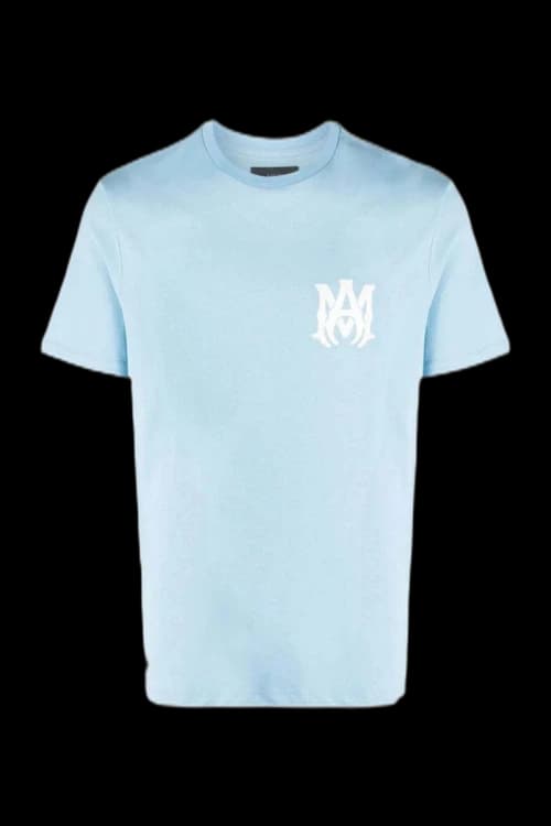 AMIRI MA Logo T-Shirt Light Blue