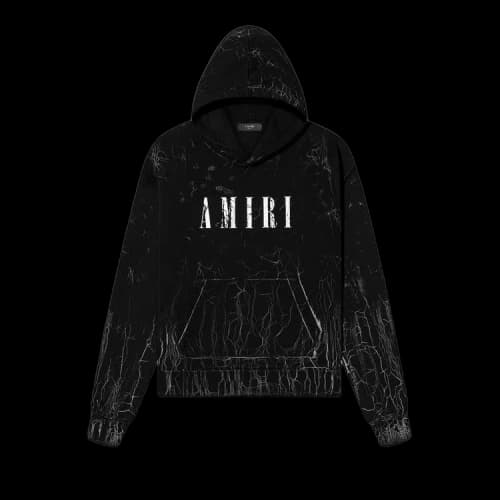 Amiri Cracked Dye Core Logo Hoodie 'Black'