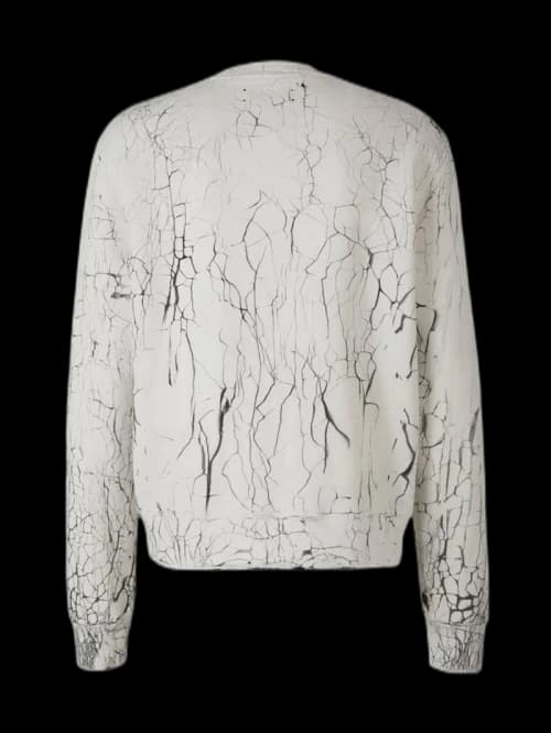 AMIRI Cracked Dye Core Logo Crewneck White