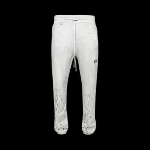 Amiri Cracked Dye Logo Sweatpants 'White'