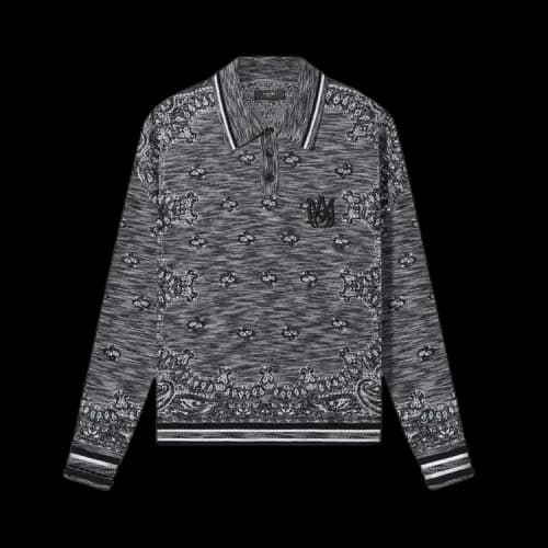Amiri Space Dye Bandana Long-Sleeve Polo 'Black'