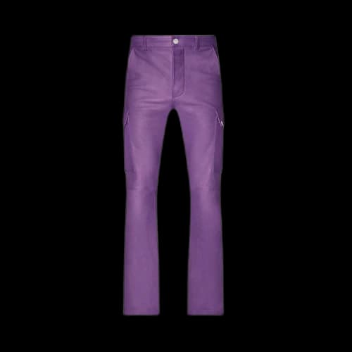 Amiri Leather Cargo Flare Pants 'Purple'