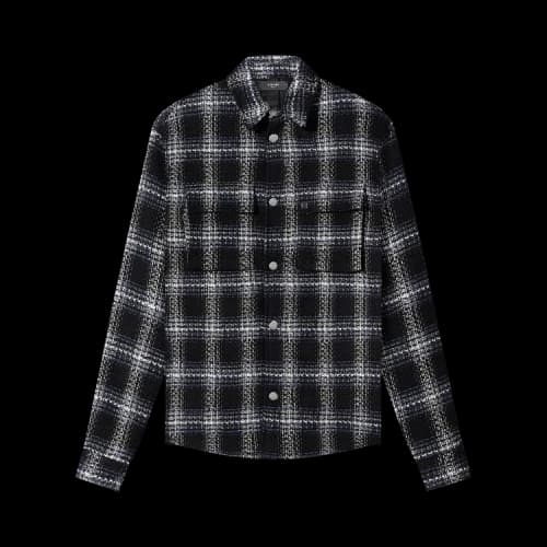 Amiri Shadow Plaid Padded Overshirt 'Black/Grey'