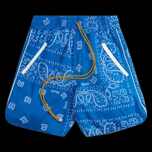 Rhude Bandana Track Short 'Blue/Cream'