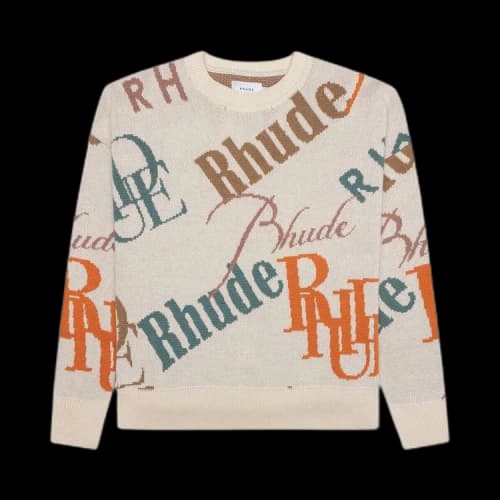 Rhude Jacquard Logo Knit Crewneck 'Ivory/Multicolor'
