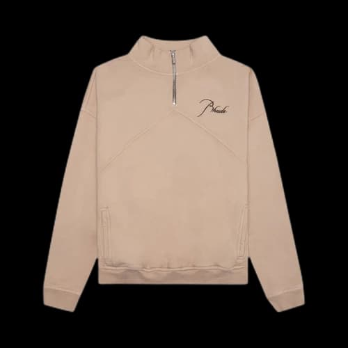 Rhude Logo Embroidered High Neck Sweatshirt 'Sand'