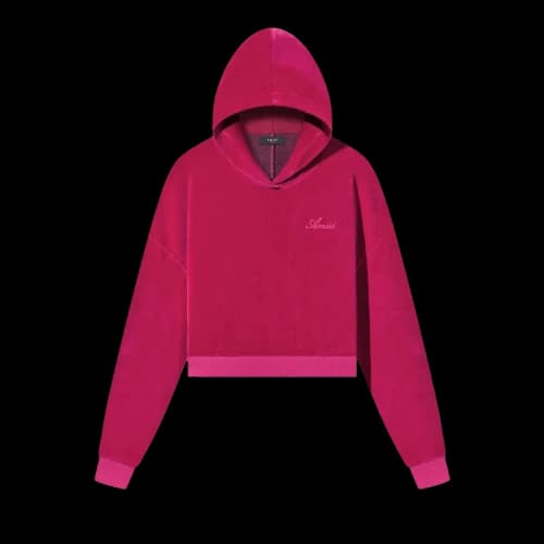 Amiri Cropped Hoodie 'Fuschia Pink'