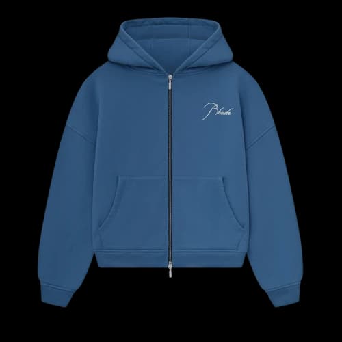 Rhude Zip Up Hoodie 'Blue'