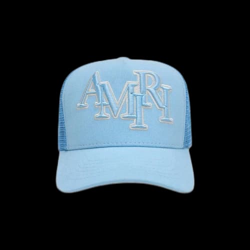 Amiri Staggered Logo Trucker 'Air Blue'