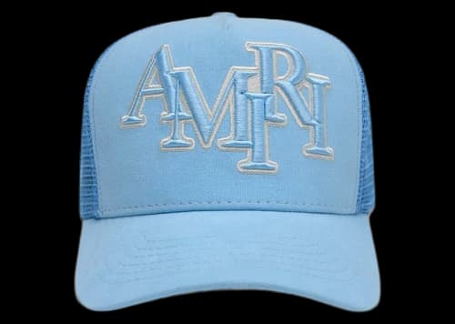 AMIRI Staggered Logo Trucker Blue