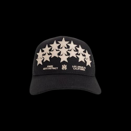 Amiri Leather Star Trucker 'Black'