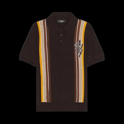 Amiri Stack Stripe Polo 'Brown'