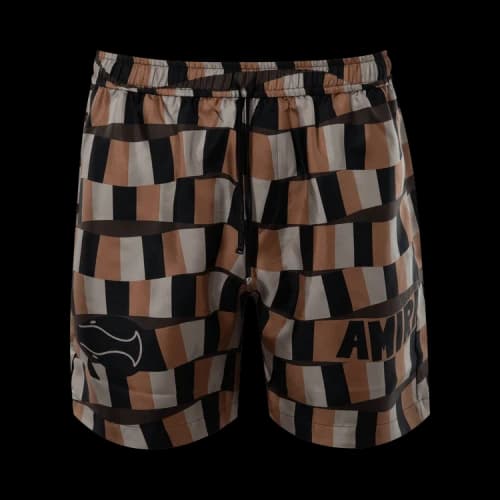 Amiri Snake Checker Silk Short 'Brown'