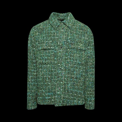 Amiri Boucle Overshirt 'Rain Forest'