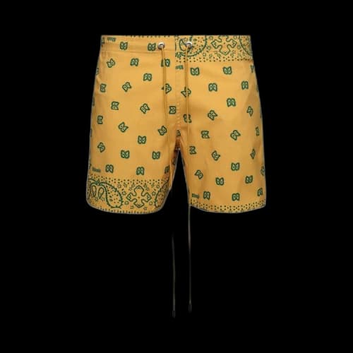 Rhude Bandana Swim Short 'Yellow/Green'