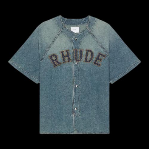 Rhude Baseball Denim Shirt 'Dark Indigo'
