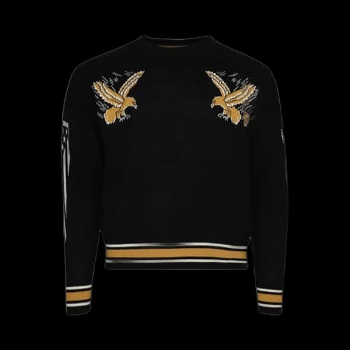 Rhude Eagle Souvenir Knit Crewneck 'Black/Yellow/Cream'