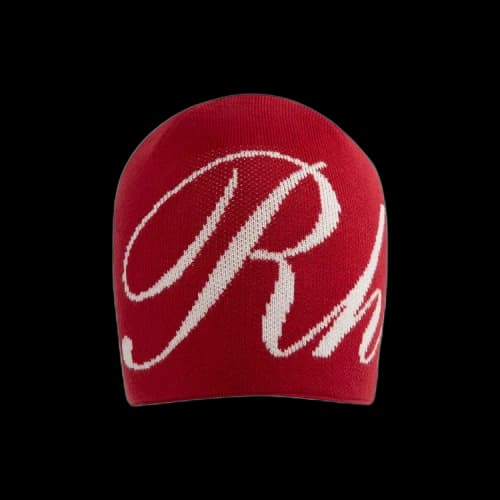 Rhude Script Beanie 'Red/Cream'