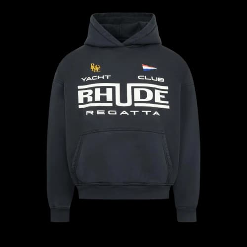 Rhude Regatta Club Hoodie 'Vintage Black/White'