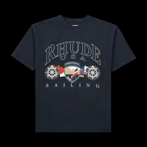 Rhude USA Sailing Icon Tee 'Vintage Black/White'