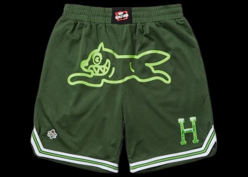 HUF x Ice Cream Running Dog Basketball Short Dark Olive