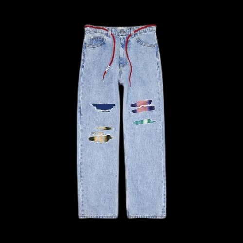 Marni Bleached Coated Denim 'Blue'